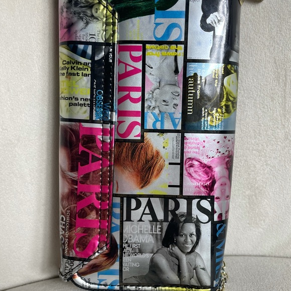 Vogue Magazine Cover Print Wallet Style Purse Shoulder Multicolor Vinyl Clutch - Picture 6 of 14